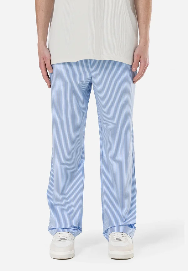RATON WIDE PANTS UNISEX - Stoffhose - spring blue/white