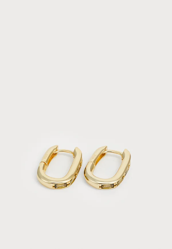 RECTANGLE HOOPS - Ohrringe - gold-coloured/green
