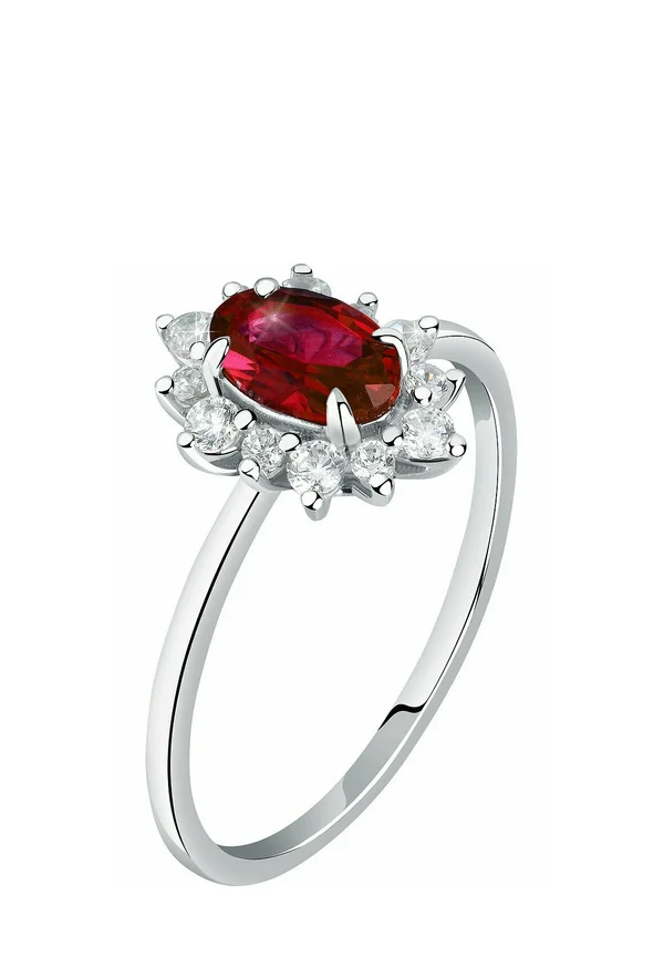 RECYCELT RUBIN - Ring - weißgoldfarben