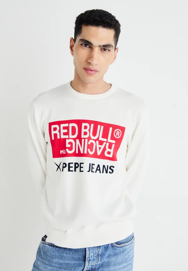 RED BULL RACING INTARSIA LOGO KNIT CREW NECK - Strickpullover - off-white