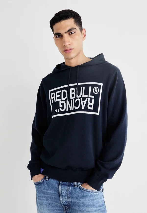 RED BULL RACING INTARSIA LOGO KNIT HOODY - Strickpullover - dulwich blue