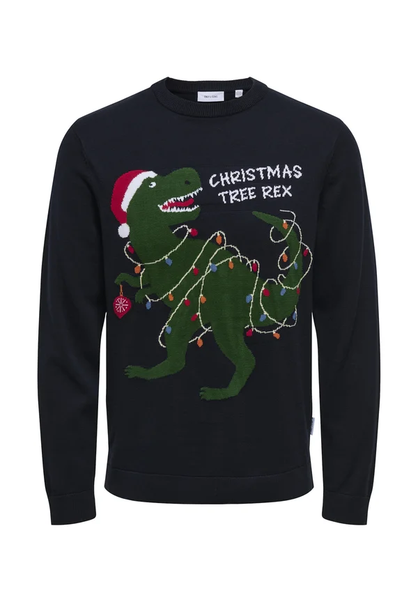 REG 5 PLACE CREW - Strickpullover - dark navy detailt rex