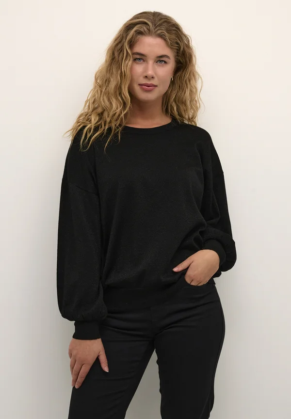 REGINA O-NECK - Strickpullover - black deep