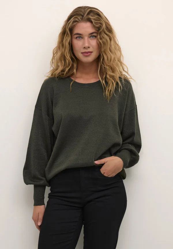 REGINA O-NECK - Strickpullover - forest night