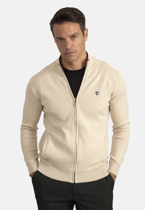 REGLAN SHOULDER 2 POCKET - Strickjacke - beige melange