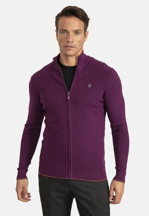 REGLAN SHOULDER 2 POCKET - Strickjacke - damson