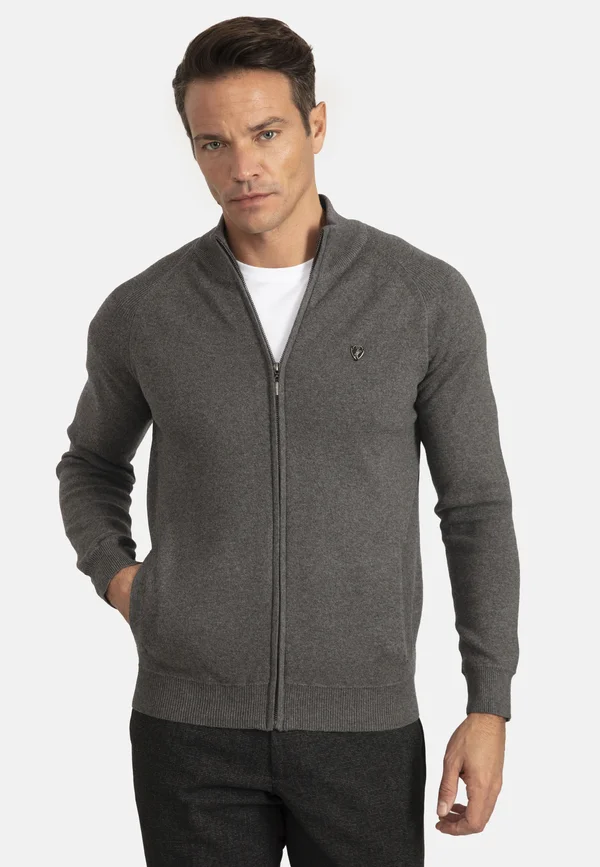 REGLAN SHOULDER 2 POCKET - Strickjacke - light anthracite