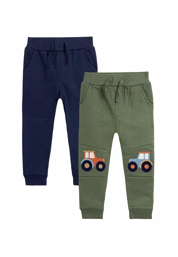 REGULAR FIT - 2-PACK APPLIQUÉ KNEE & PLAIN JOGGERS - Jogginghose - green