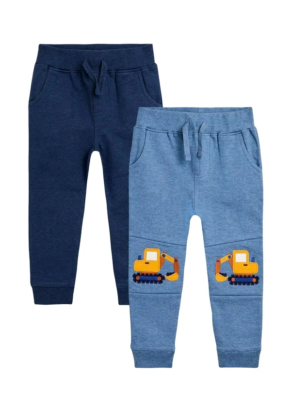 REGULAR FIT - 2-PACK APPLIQUÉ KNEE & PLAIN JOGGERS - Jogginghose - blue digger