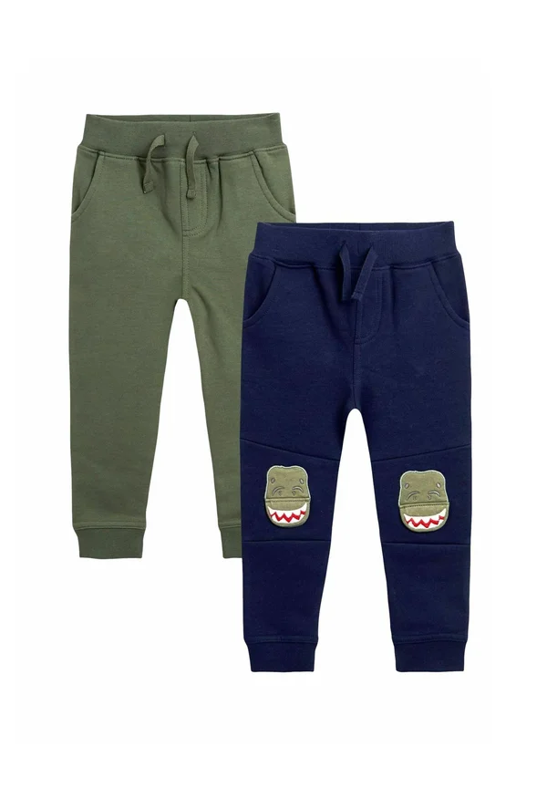 REGULAR FIT - 2-PACK APPLIQUÉ KNEE & PLAIN JOGGERS - Jogginghose - blue