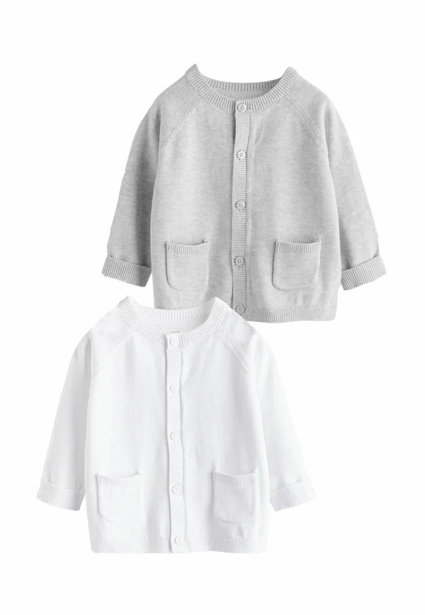 REGULAR FIT - 2 PACK - Strickjacke - grey white