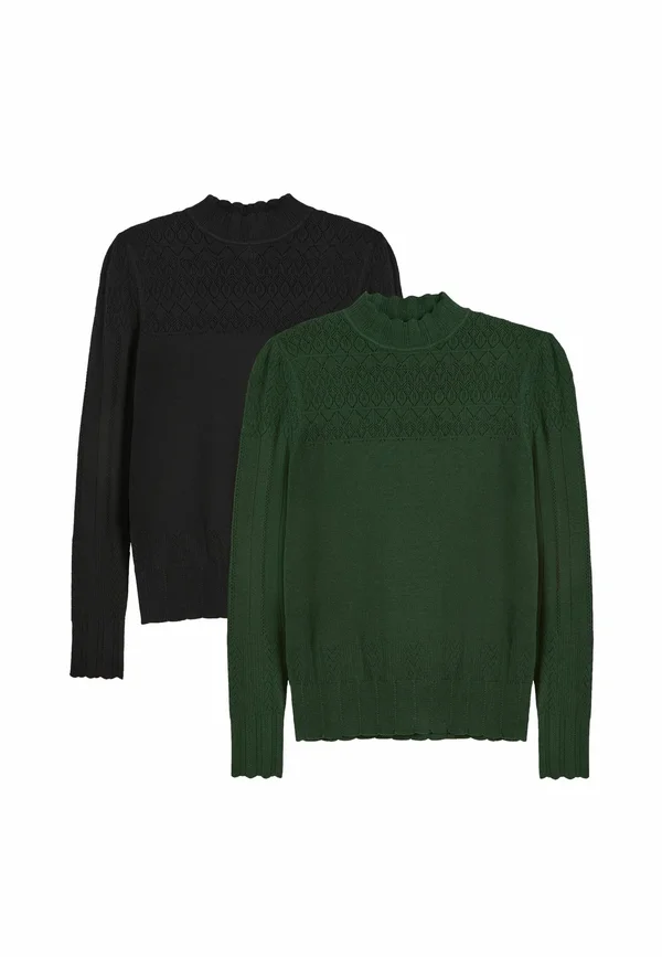 REGULAR FIT - 2 PACK - Strickpullover -  forest green and black