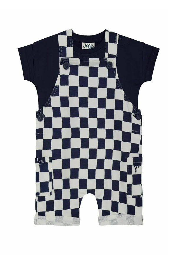 REGULAR FIT - 2-PIECE CHECKERBOARD SET - T-Shirt basic - navy