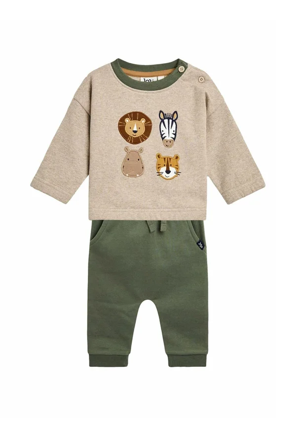 REGULAR FIT 2-PIECE JOGGERS SET - Stoffhose - green