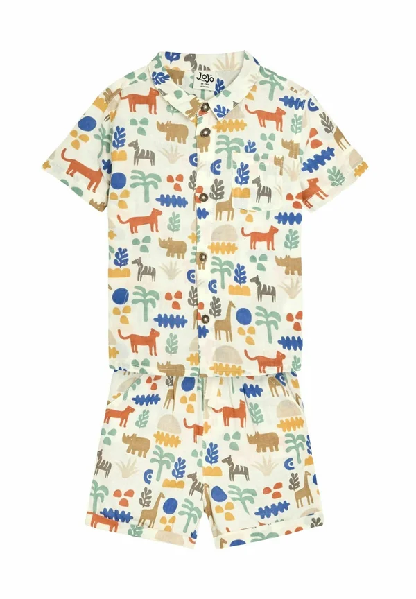 REGULAR FIT - 2 PIECE PRINTED SET - Shorts - ecru safari
