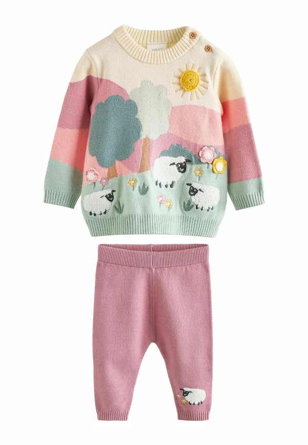 REGULAR FIT - 2 PIECE SET  . - Strickpullover - pink sheep scene