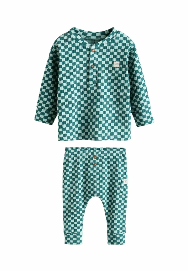 REGULAR FIT - 2 PIECE SET - Sweatshirt - green checkerboard