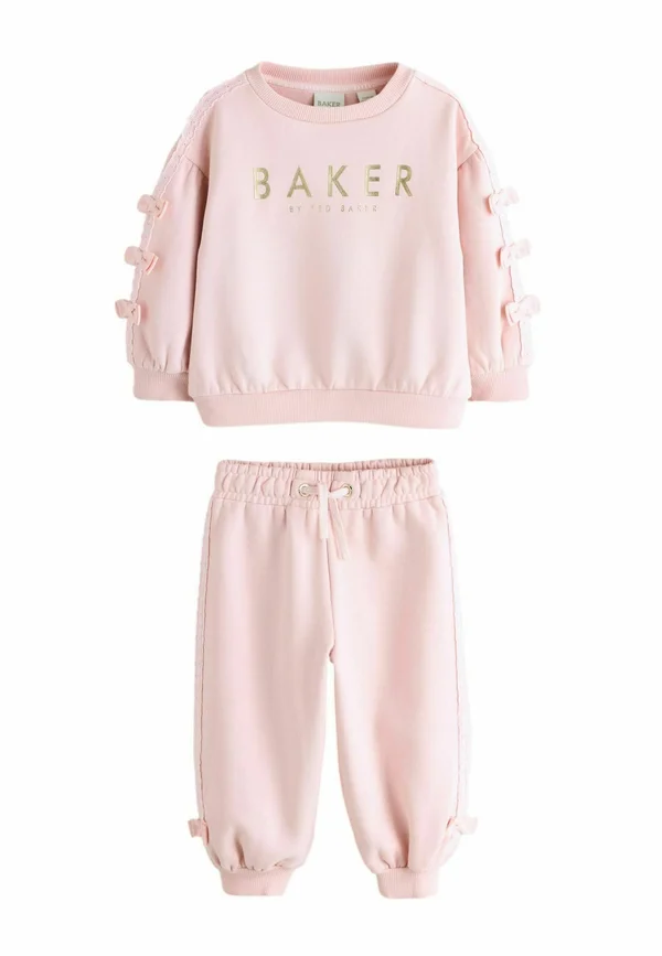 REGULAR FIT - 2 PIECE SIDE BOW DETAIL JOGGERS SET - Trainingsanzug - pink