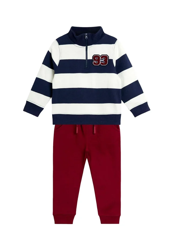 REGULAR FIT - 2-PIECE STRIPE  JOGGERS SET  - Trainingsanzug - red