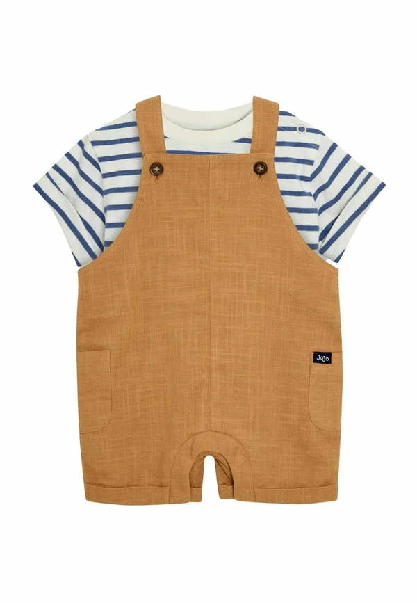 REGULAR FIT 2-PIECE STRIPE SET - Latzhose - tan
