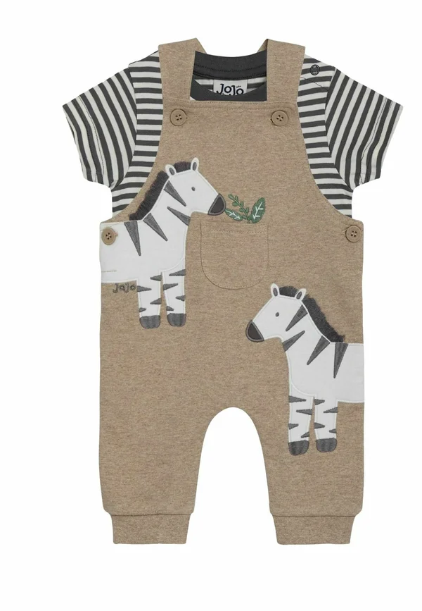 REGULAR FIT - 2-PIECE ZEBRA APPLIQUÉ   SET - Latzhose - fawn