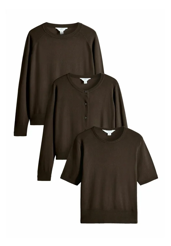 REGULAR FIT - 3 PACK BUNDLE - T-Shirt basic - chocolate brown