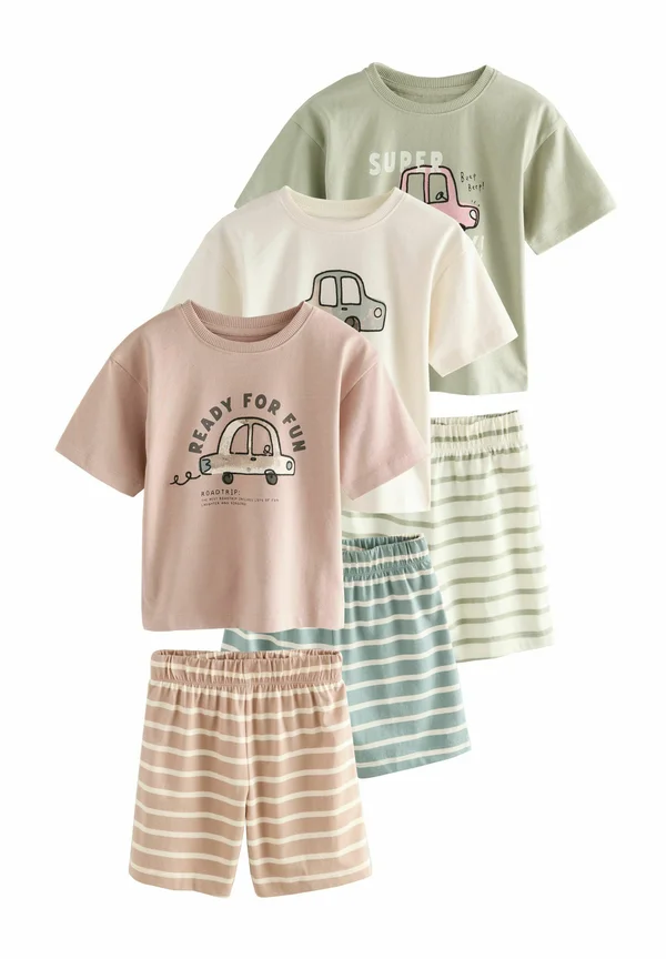 REGULAR FIT - 3 PACK SET - Nachtwäsche Set - mid natural stripe transport