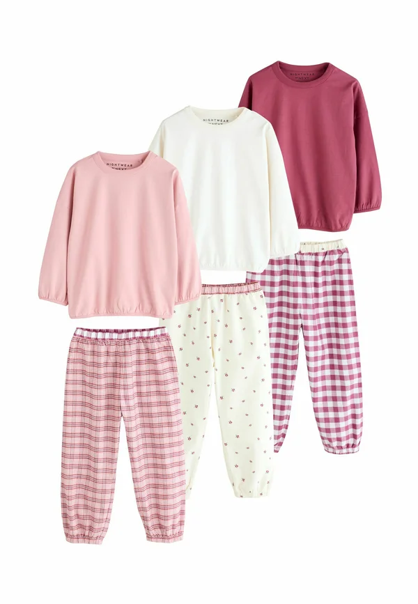 REGULAR FIT - 3 PACK SET - Pyjama - pink cream check