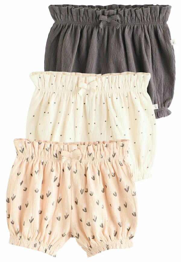 REGULAR FIT - 3 PACK  - Shorts - charcoal grey  cream ditsy