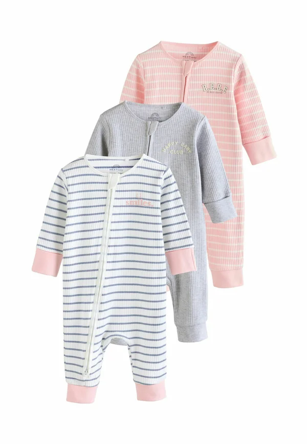 REGULAR FIT - 3 PACK SLOGAN - Strampler - pink grey