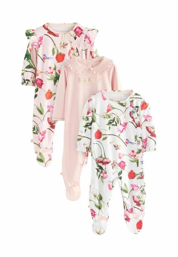 REGULAR FIT - 3 PACK - Strampler - pink white