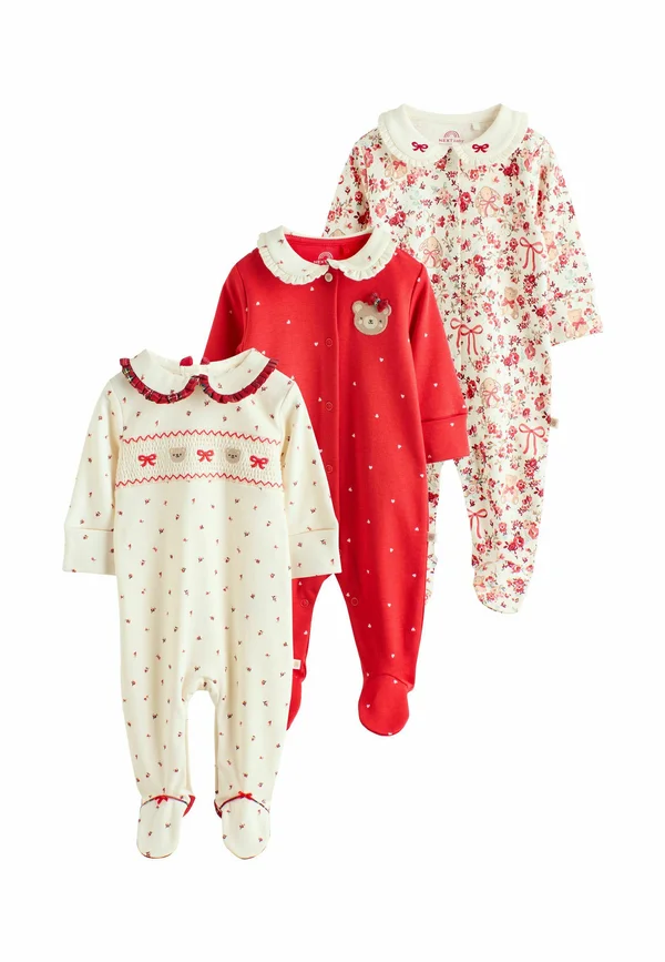 REGULAR FIT - 3 PACK - Strampler - red bow bear