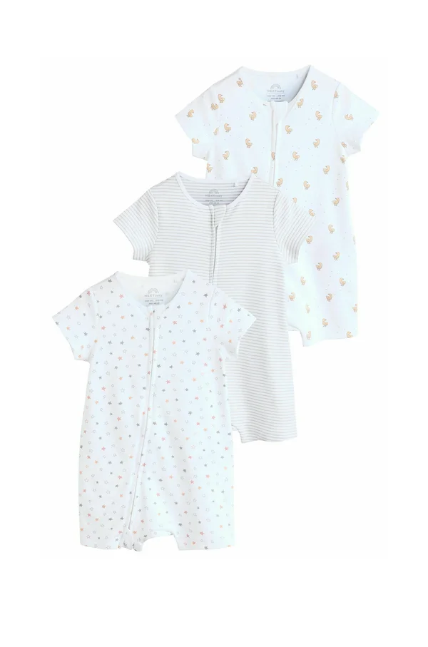 REGULAR FIT 3 PACK - Strampler - white