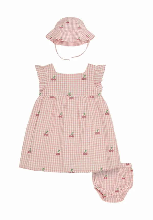 REGULAR FIT - 3-PIECE FRILL SHOULDER SET - Hut - pink cherry embroidered