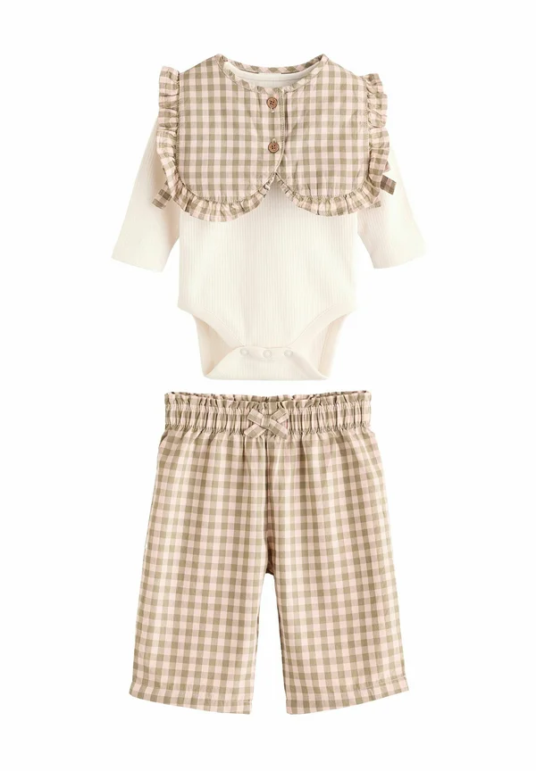 REGULAR FIT - 3 PIECE LONG SLEEVE SET - Weste - green gingham