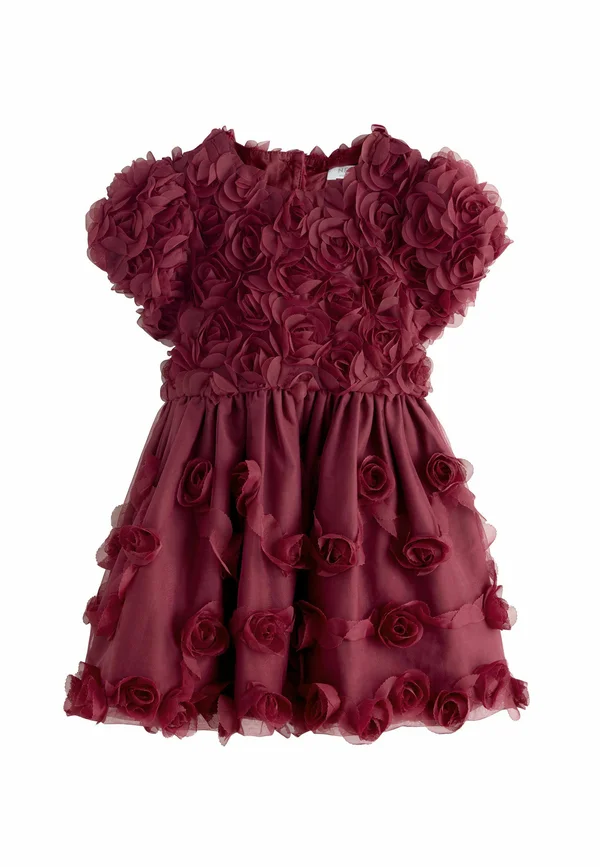 REGULAR FIT - 3D FLOWER - Cocktailkleid/festliches Kleid - berry red