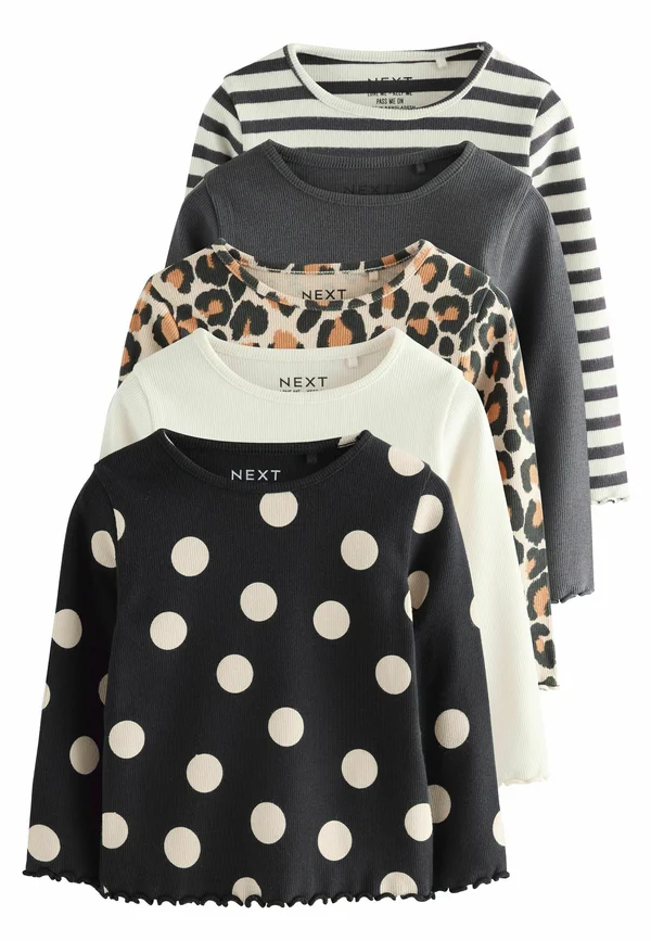 REGULAR FIT - 5 PACK  - Langarmshirt - black white