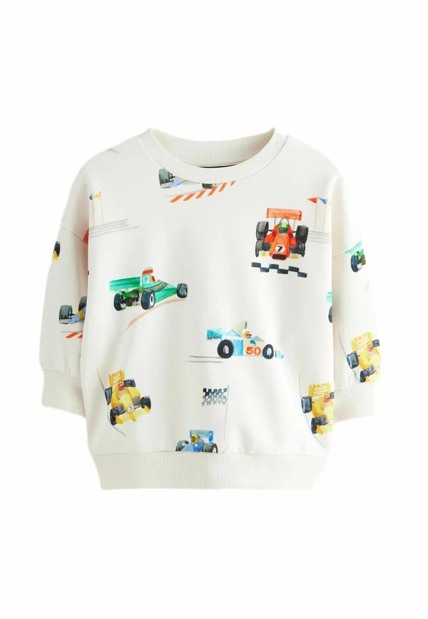 REGULAR FIT - ALL-OVER PRINT CREW NECK  - Sweatshirt - ecru off white cars