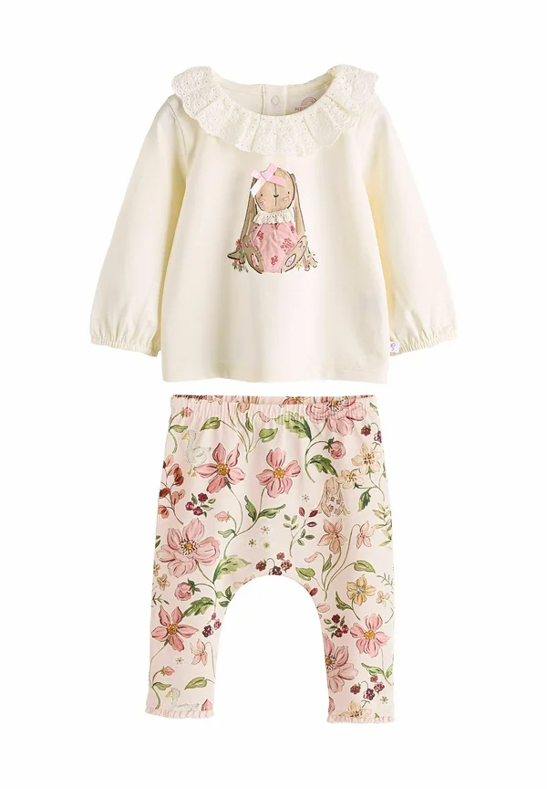 REGULAR FIT AND SET - Leggings - Hosen - white pink bunny floral