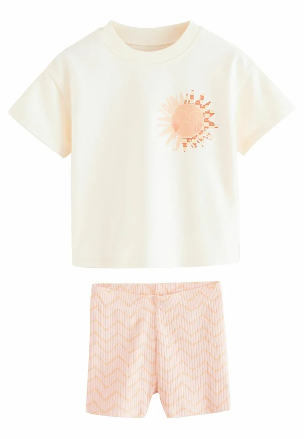 REGULAR FIT-AND SET - Shorts - ecru leopard