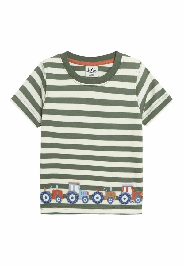 REGULAR FIT - APPLIQUÉ BORDER - T-Shirt print - khaki tractor