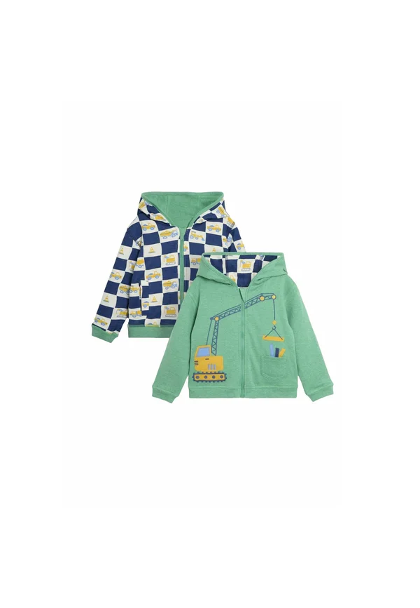 REGULAR FIT - APPLIQUÉ REVERSIBLE - Sweatjacke - green construction vehicle