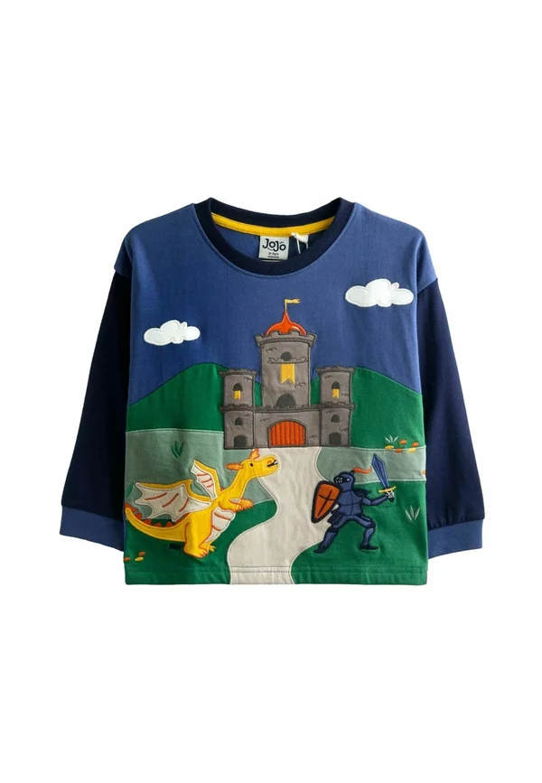 REGULAR FIT - APPLIQUÉ SCENE  - Langarmshirt - indigo blue dragon