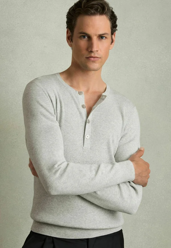 REGULAR FIT - ASHWELL HENLEY - Strickpullover - grey