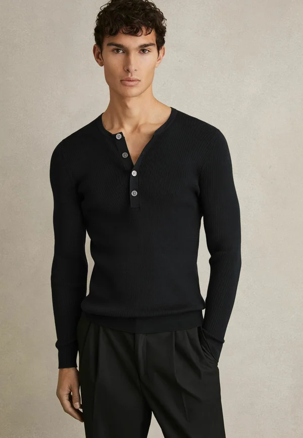 REGULAR FIT - ASHWELL HENLEY - Strickpullover - navy