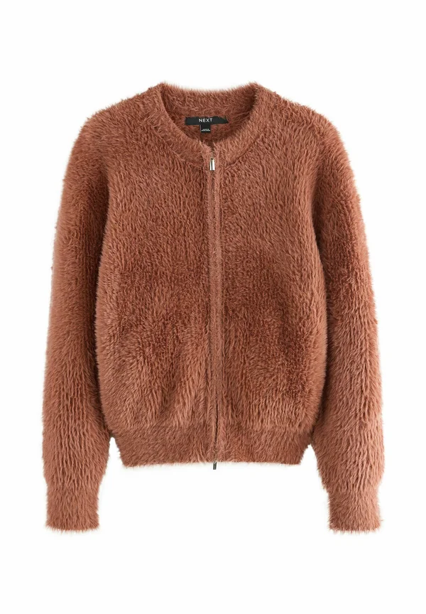 REGULAR FIT - BEAR ZIP-UP - Strickjacke - camel brown