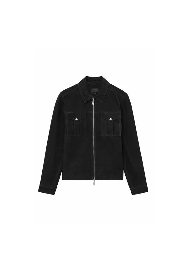 REGULAR FIT - BELLE - THROUGH - Lederjacke - navy