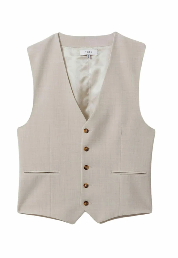 REGULAR FIT - BELMONT SINGLE BREASTED - Anzugweste - stone