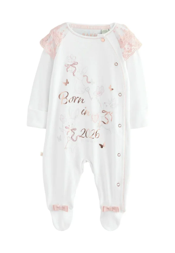REGULAR FIT - BORN IN 2026 BUNNY - Strampler - white