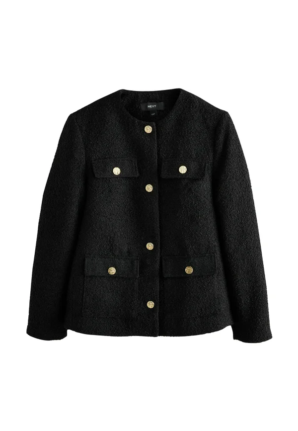 REGULAR FIT - BOUCLE LONGLINE - Strickjacke - black